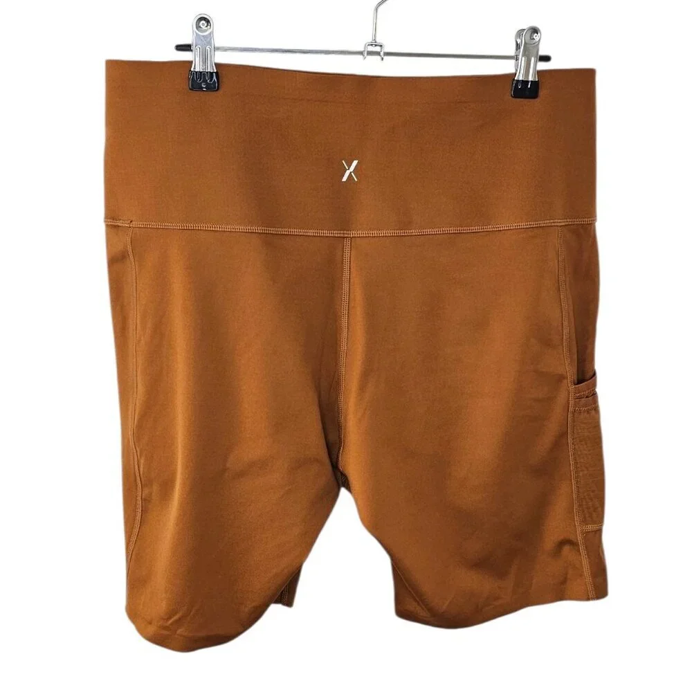 Knix Stashable Pocket Athletic Shorts, Thick Shaping Waistband, Rust, Size XXL - Picture 4 of 9